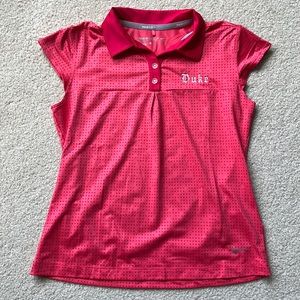 Nike dri-fit golf shirt with Duke embroidery, size L